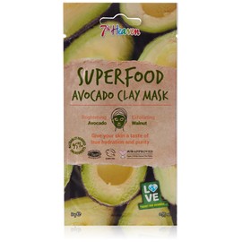 7th Heaven Superfood Avocado Clay Face Mask with Exfoliating Walnut and Hydrating Avocado for a Deep Pore Cleanse to Brighten Skin | Ideal for All Skin Types