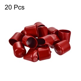 sourcing map 20pcs Round Rubber End Caps 1"(26mm) Burgundy Red Vinyl Cover Screw Thread Protectors