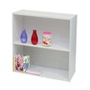 KB Designs 2 Tier Open Shelf Bookcase Storage Organizer, White
