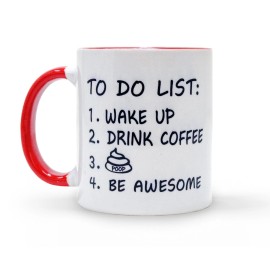 STORE INDYA Printed White Ceramic Mug with To Do List Quote - Office, Home and Everyday Use