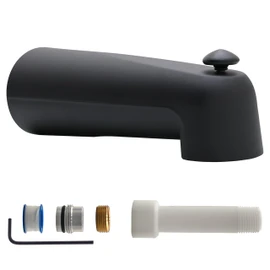 Westbrass E507DUS-62 Universal Fit 7" Diverter Tub Spout, Zinc, Matte Black