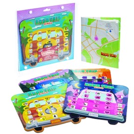 Road Trip Bingo - Road Trip Travelling Bingo Game for Families and Kids on Road Trips and Vacations - 4 Compact Bingo Boards for Easy Travel