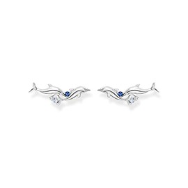Thomas Sabo H2232-644-1 Women's Stud Earrings Dolphins 925 Sterling Silver with Zirconia Size: 7 x 19 mm, Sterling Silver, Cubic Zirconia 1