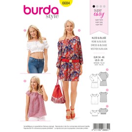 Burda Dressmaking Sewing Pattern 6684 Dress Blouse Size 8 – 20