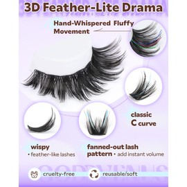 Goddvenus Lash Clusters Wispy Cluster Eyelash Extensions 10-18mm DIY Cluster Lashes Extension 132pcs Individual Lashes Soft Comfortable Eyelash Clusters D Curve