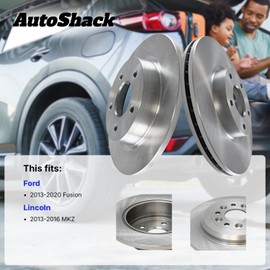 AutoShack Pair of 2 Front Brake Rotors Replacement for 2013-2020 Ford Fusion 2013 2014 2015 2016 Lincoln MKZ 1.5L 1.6L 2.0L 2.5L AWD FWD R781016PR