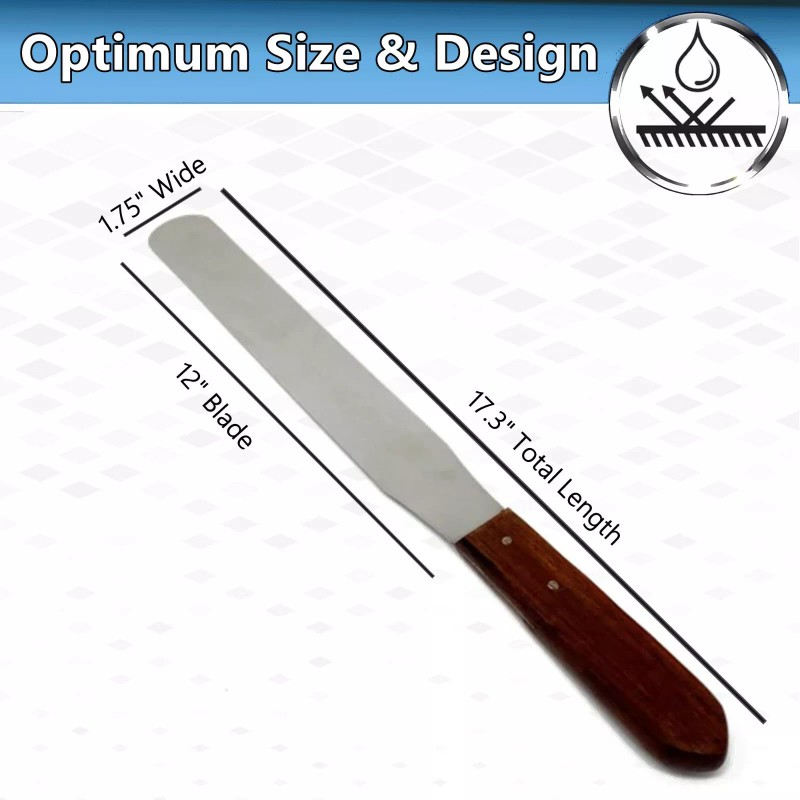 A2Z Scilab Wooden Handle Chef's Baking Spatula,Pastry Icing Spreader Knife,Stainles