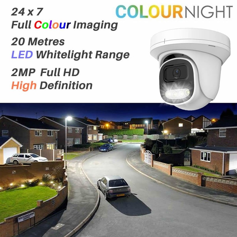 CCTV Camera, Full Colour 1080P Security Turret Camera for Surveillance