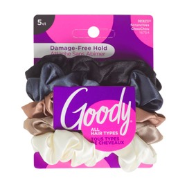 GOODY SATIN SCRUNCHIES 5CT NEUTRAL