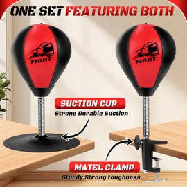 NZQXJXZ Punch Bag for Desk, Punching Ball Table with Super Strong Suction Cup and Table Clamp for Office Table and Counter, Funny Gift for Friends or Coworkers