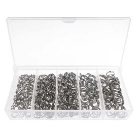 Milepetus 400pcs Stainless Steel Split Rings Kit Fishing Lures Ring Chain Connector with Storage Box