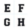 Terry Cloth Letter A-Z | Black, White, Grey | 9.5