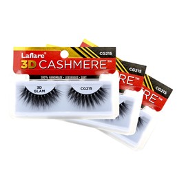 LAFLARE 3D CASHMERE Eyelashes, Natural Look, FRESH, GLAM, WISPY, HOT, Fluffy, Soft, Reusable, Luxurious Handmade Strips False Lashes - 3 PACKS SPECIAL BUNDLE CG (CG215, 3)