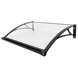 CILDON Window Door Awning Canopy, 40.15 x 30.31 x 9.25In Outdoor Awning, 187.39Lbs Load, Withstand -40 to 248 ℉, for Garden Balconies, Garages, Patio, Protection Rain Snow Sunlight(PC Shed Panel)