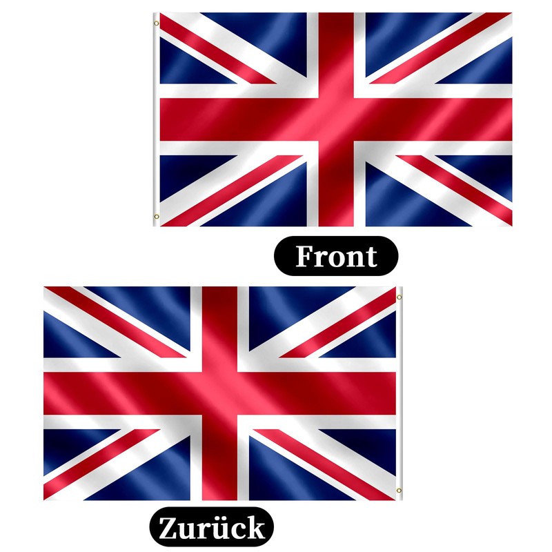 UK Flag 90 x 150 cm British Flag with Brass