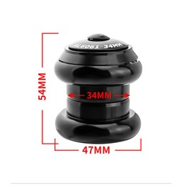 HOUSON Aluminum Bicycle Headset for Mountain Bike/Road Bike – Semi-Concealed Industrial Ball Bearings, 34mm Head Tube (54x47x34mm)