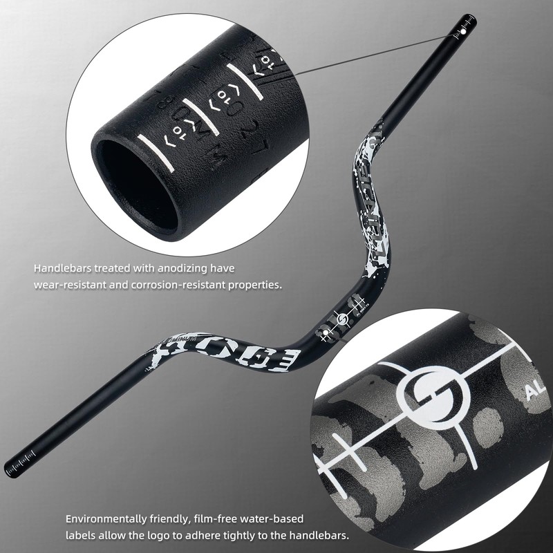 LUNJE Mountain Bike Handlebar, 31.8mm, 35/50/70/90/120mm Rise Options, 780mm Cutable