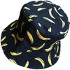 Dust Stroke 2-way Banana, Fruit Pattern, Black, Tropical Bucket Hat,