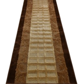 ORFA HOME Custom Size Leaves Hallway Runner Rug Slip Resistant, 26 Inch Wide x Your Choice of Length Size, Brown, 26 Inch X 2 Feet, Sold and Priced Per Foot