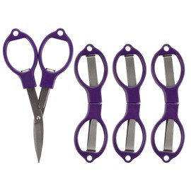 JubileeYarn Folding Scissors Set - Compact Portable Travel Scissors - Purple - 4 Pairs