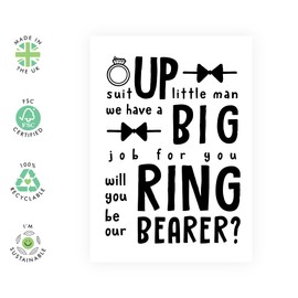 Central 23 Will You Be Our Ring Bearer Card - Suit Up Little Man - Ring Bearer Proposal Cards For Wedding - Comes With Fun Stickers - Blank Inside With Envelope