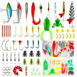 GOANDO Fishing Lures for Bass Trout Salmon Fishing Gear and Equipment Including Fishing Hooks Fishing Spoons Fishing Jigs Fishing Accessories for Freshwater or Saltwater Lifelike Fishing Lures Kit