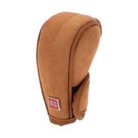 HEROFFIX 1 Pc Gear Shift Knob Cover Decoration Stick Shifting Handle Protector 12x4.5cm/4.72"x1.77" Brown Faux Leather