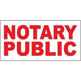 Notary Public Red Decal Sticker Retail Store Sign 4.5 X 12 Inches