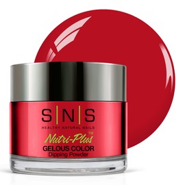 SNS Nail Dip Powder, Color Dipping Powder - Candy Apple Crush (Red), CS221 - Long-Lasting Nail Color Lasts 14 Days - Low-Odor & No UV Lamp Needed - 1 oz.