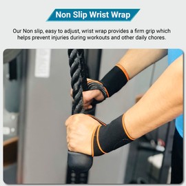 360 RELIEF 1 Pack Adjustable Wrist Support Wrap with Wide Thumb Loop Straps Compression Bandage | Gym, Workout, Training | Black with Mesh Laundry Bag