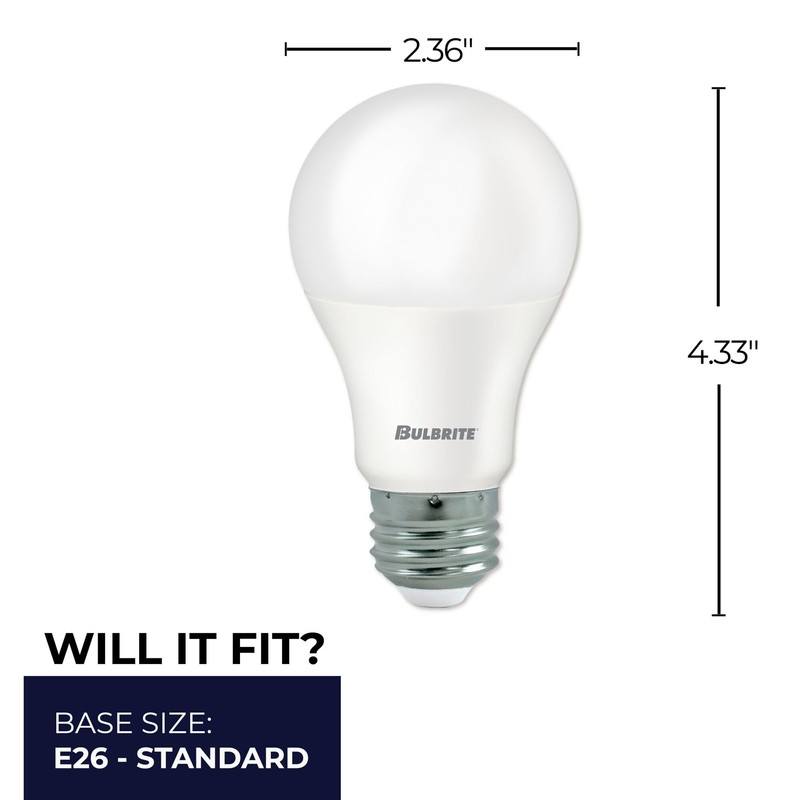 Bulbrite 774235 9 Watt LED A19 Medium (E26) Base, 3000K