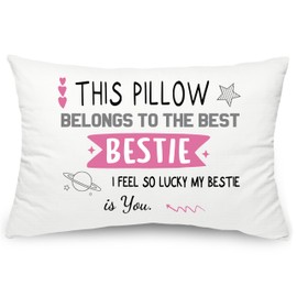 Yufansd Bestie Gifts for Women Bestie Bed Pillow Decoration Pillow Cases Gift for Bestie Soul Sister Presents Friendship Gift for Besite Birthday Christmas Bridal Shower Gift 50x75 cm (Bestie 50x75)