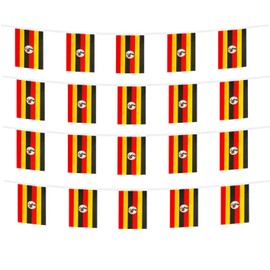 FFILL Uganda Banner Flag String, Uganda Mini Flag Small Banner, for Party, Shops and Bars Decorations, And International Day Celebrations. (Uganda)
