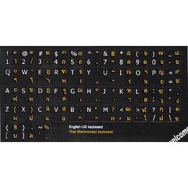 Thai-English Non Transparent Black Background Keyboard Stickers for Computer Laptops Desktop