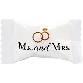 Mr. & Mrs. Wedding Buttermints, Mint Candies, After Dinner Mints, Butter Mint Candy, Fat-Free, Individually Wrapped (55 Pieces)