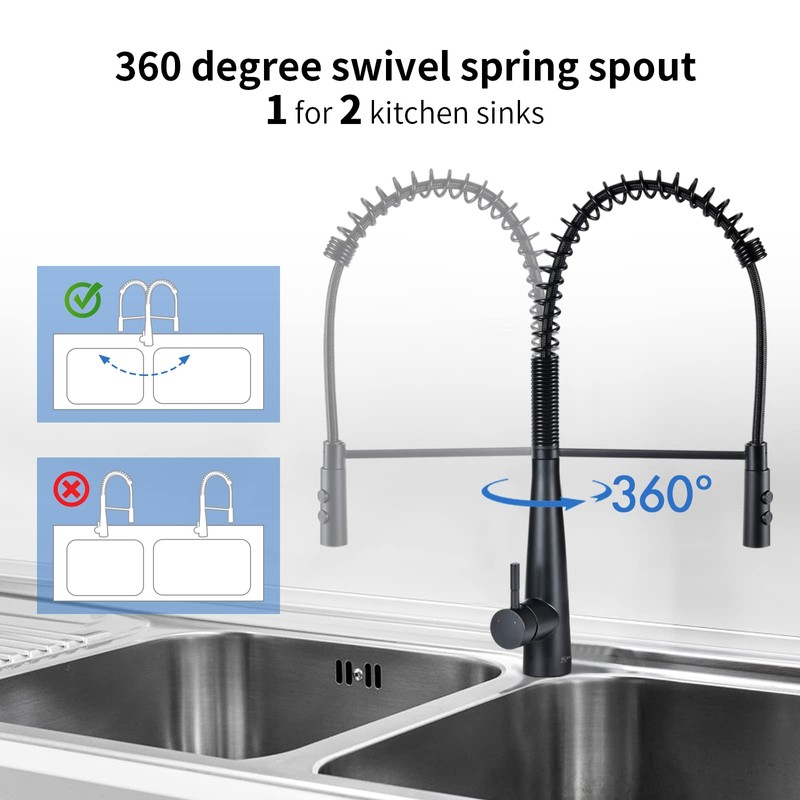 OYMOV RV Kitchen Faucet Chrome - Non-Metallic Bathroom Sink Faucets