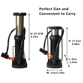 Portable Bike Floor Pump,Single Barrel Foot Pump Bike Pump Bicycle Tire Air Pump Mini Floor Pump with Presta and Schrader Valve for Road Bike Tyre,MTB,Air Cushion,Balls