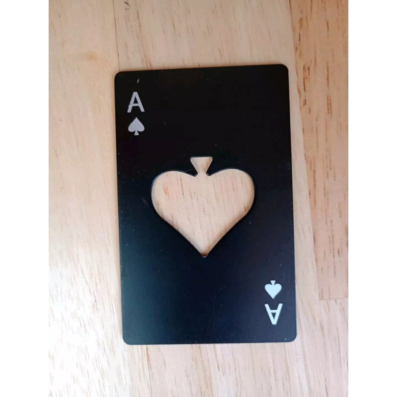 Ace Of Spades Metal Card Bottle Opener Poker Deck Gamble