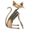 Metal Cat Figurine Innvoative Fun Hand Crafted Spring Cat Sculpture