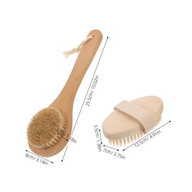 FRCOLOR 2Pcs Exfoliating Body Scrubber Brush for Bathing Ergonomic Handheld Bath Brush with Soft Bristles for Gentle Skin for Shower Washing