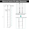 OUTPRIZE Universal Exterior RV Ladder, 7.6FT-8.4FT Aluminum Travel Trailer Ladder,