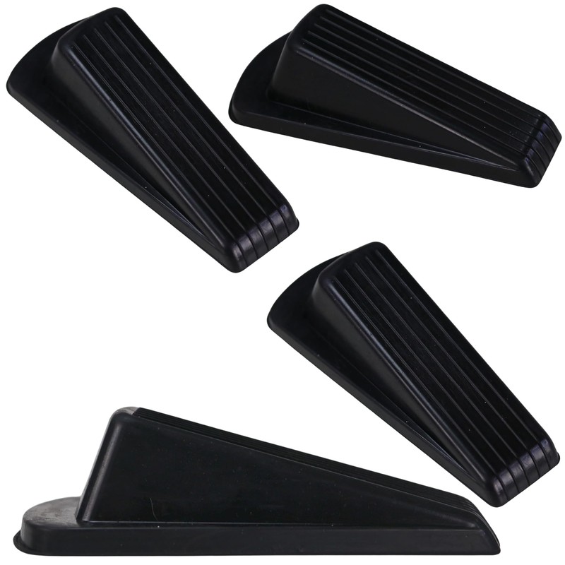 Harrier Hardware 4-Pack Heavy Duty 5-Inch Rubber Grip Wedge Doorstops,