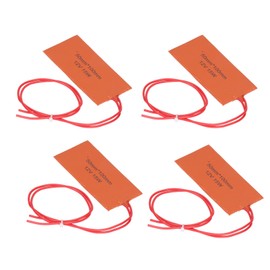 Silicone Rubber Heating Pad, 4pcs Silicone Heater Mat 12V 15W Flexible Silicone Hot Heated Bed Heating Pad for Electric Blanket Oil Drum