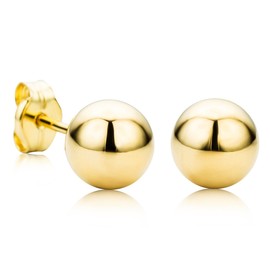 Orovi Woman Ball/Sapphire Earrings 9 ct/375 Yellow Gold Studs