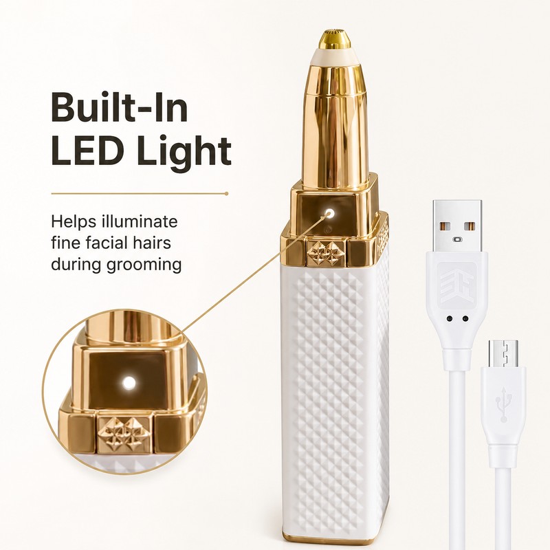 2-in-1 Rechargeable Facial Hair Remover & Eyebrow Trimmer for Women