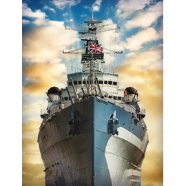 1000 Piece Jigsaw Puzzle Imperial War Museums HMS Belfast Royal Navy Surviving War Ship From World War 2 For Adults Size 66cm X 50cm