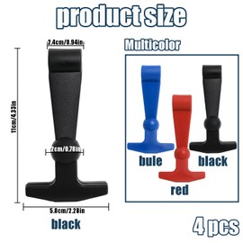 Yeti Cooler Latches 4 Piece Set Black Replacement Latch for Yeti & RTIC Models Durable T-Style Latch Accessories Made from High-Quality Rubber (Black)