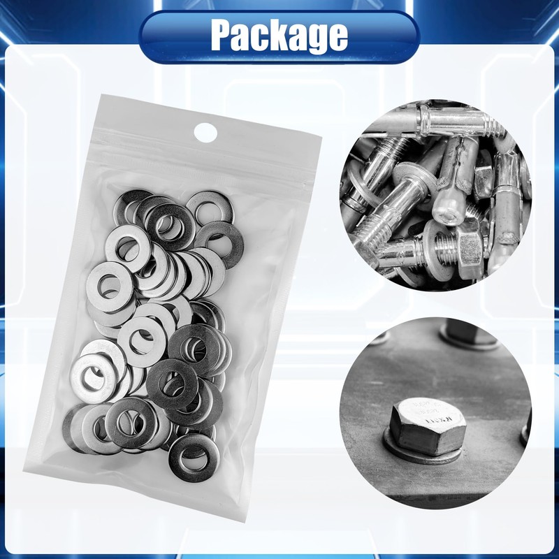 30 Pcs 5/16" Stainless Flat Washer, #8 Flat Waskers, M8