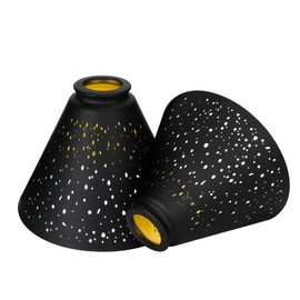 Pendant Light Shade, ALUCSET Trumpet Star Iron Lampshade Fitter 2.4 inch Height 7.4 Inch Bottom Diameter 5.7 Inch Fits Bedroom Lving Room and Bathroom for Chandelier Shades Wall Sconces Series 2 Packs