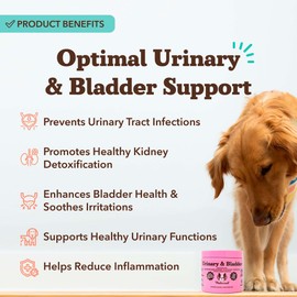 Natural Dog Company Urinary & Bladder Supplement for Dogs – Cranberry & D-Mannose, Marshmallow Root & Astragalus Soft Chews, Supports Urinary Tract Health, Bladder Function & Normal Urine Flow, 90 Ct
